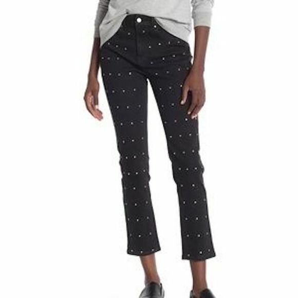 Free Generation LA Women's Bejeweled Front Side Black Pants Size Small $… - Picture 1 of 9